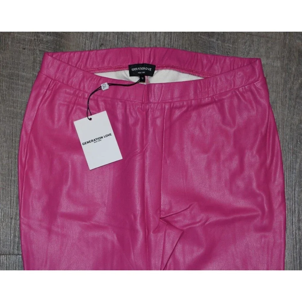 Generation Love Josie‎ Vegan Leather High Rise Leggings Hot Pink NWT SZ M